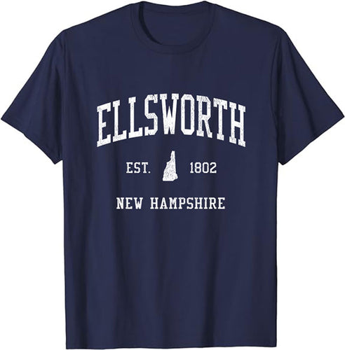 Ellsworth New Hampshire NH T-Shirt Vintage Athletic Sports Design Tee