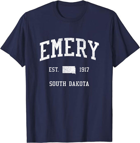 Emery South Dakota SD T-Shirt Vintage Athletic Sports Design Tee