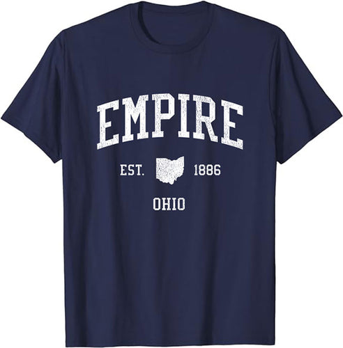 Empire Ohio OH T-Shirt Vintage Athletic Sports Design Tee