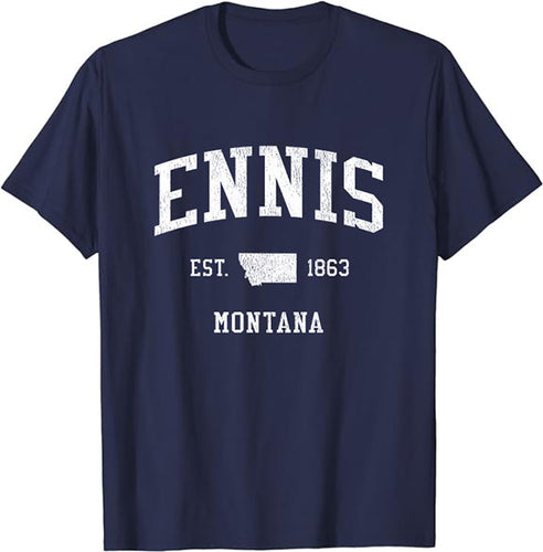 Ennis Montana MT T-Shirt Vintage Athletic Sports Design Tee