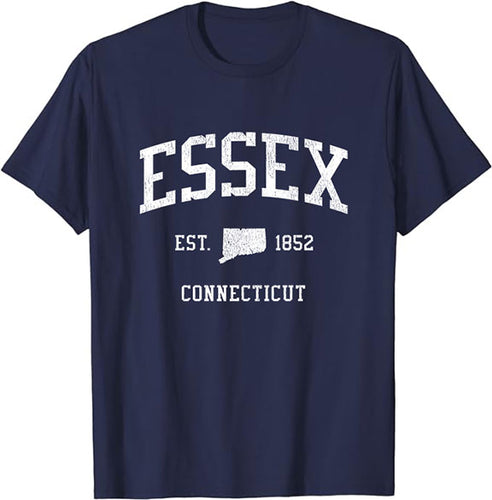 Essex Connecticut CT T-Shirt Vintage Athletic Sports Design Tee