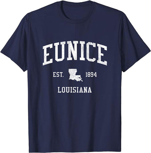 Eunice Louisiana LA T-Shirt Vintage Athletic Sports Design Tee