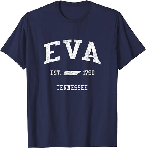 Eva Tennessee TN T-Shirt Vintage Athletic Sports Design Tee