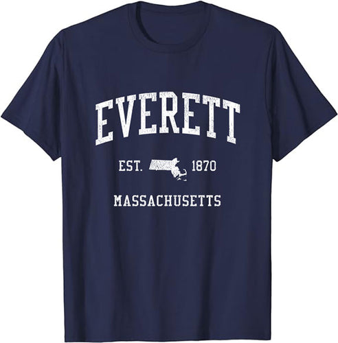 Everett Massachusetts MA T-Shirt Vintage Athletic Sports Design Tee