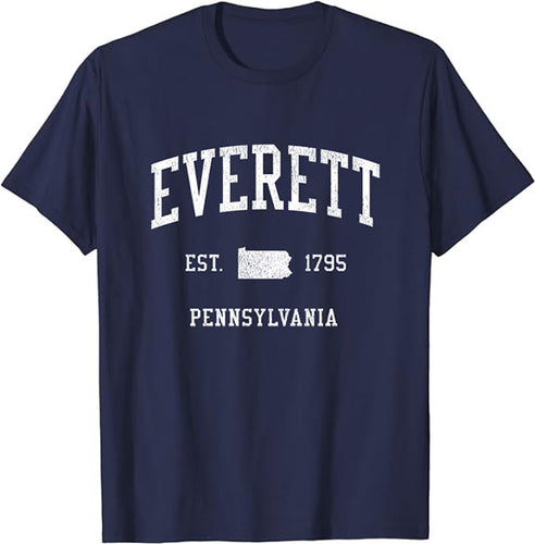 Everett Pennsylvania PA T-Shirt Vintage Athletic Sports Design Tee