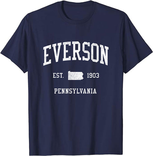 Everson Pennsylvania PA T-Shirt Vintage Athletic Sports Design Tee