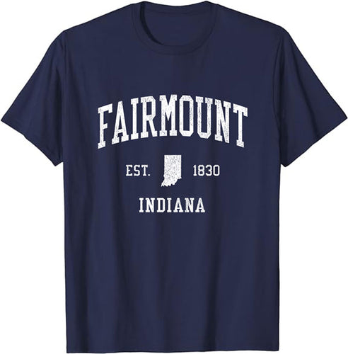 Fairmount Indiana IN T-Shirt Vintage Athletic Sports Design Tee