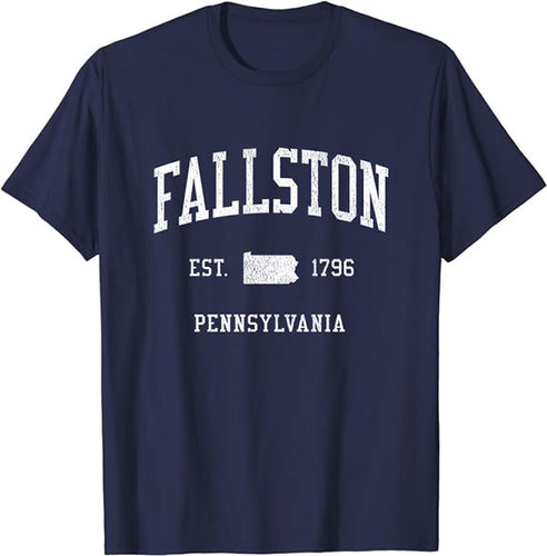 Fallston Pennsylvania PA T-Shirt Vintage Athletic Sports Design Tee