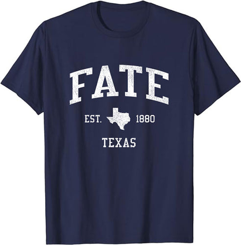 Fate Texas TX T-Shirt Vintage Athletic Sports Design Tee