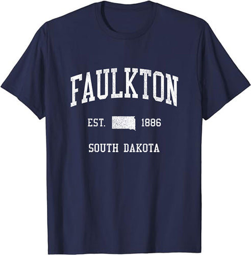 Faulkton South Dakota SD T-Shirt Vintage Athletic Sports Design Tee