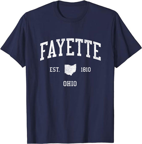 Fayette Ohio OH T-Shirt Vintage Athletic Sports Design Tee