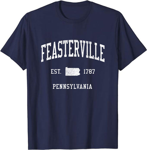 Feasterville Pennsylvania PA T-Shirt Vintage Athletic Sports Design Tee