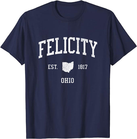 Felicity Ohio OH T-Shirt Vintage Athletic Sports Design Tee