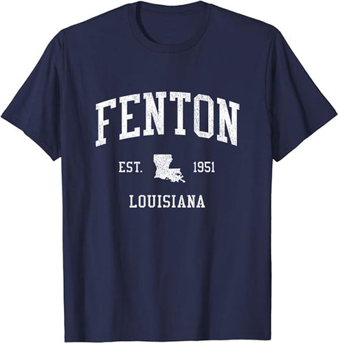 Fenton Louisiana LA T-Shirt Vintage Athletic Sports Design Tee