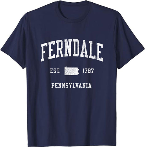 Ferndale Pennsylvania PA T-Shirt Vintage Athletic Sports Design Tee