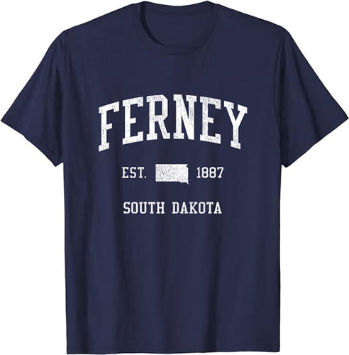 Ferney South Dakota SD T-Shirt Vintage Athletic Sports Design Tee