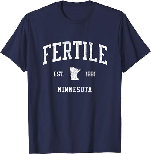 Fertile Minnesota MN T-Shirt Vintage Athletic Sports Design Tee