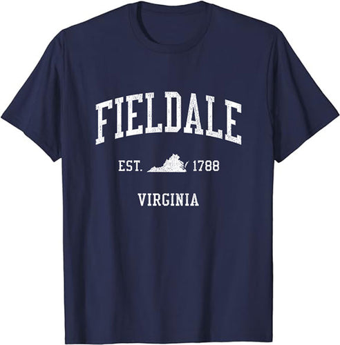 Fieldale Virginia VA Vintage Athletic Sports Design T-Shirt JS01