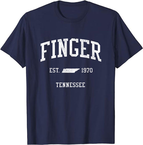 Finger Tennessee TN T-Shirt Vintage Athletic Sports Design Tee