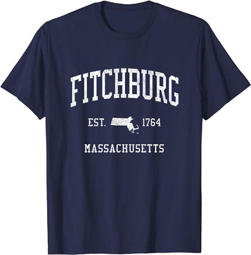 Fitchburg Massachusetts MA T-Shirt Vintage Athletic Sports Design Tee