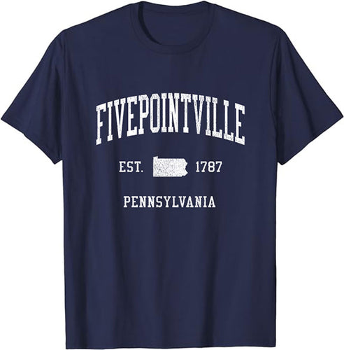 Fivepointville Pennsylvania PA T-Shirt Vintage Athletic Sports Design Tee