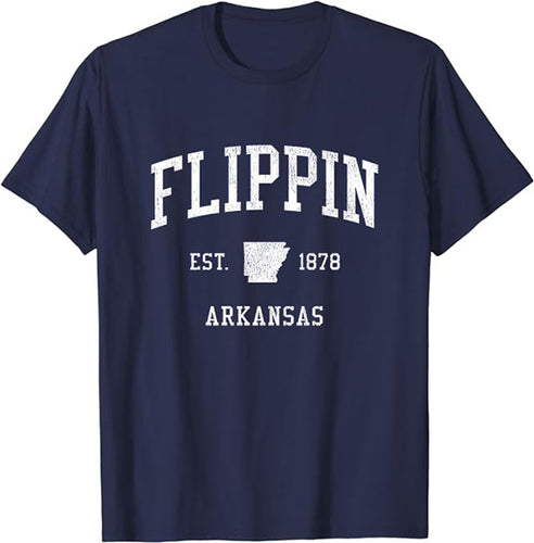 Flippin Arkansas AR T-Shirt Vintage Athletic Sports Design Tee