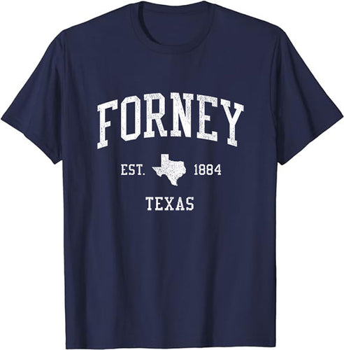 Forney Texas TX T-Shirt Vintage Athletic Sports Design Tee