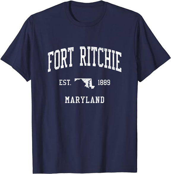 Fort Ritchie Maryland MD T-Shirt Vintage Athletic Sports Design Tee