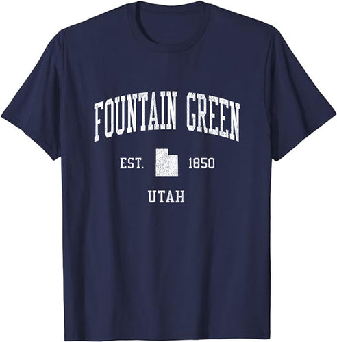 Fountain Green Utah UT T-Shirt Vintage Athletic Sports Design Tee