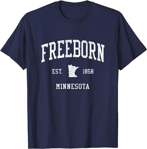 Freeborn Minnesota MN T-Shirt Vintage Athletic Sports Design Tee