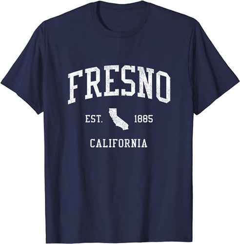 Fresno California CA T-Shirt Vintage Athletic Sports Design Tee