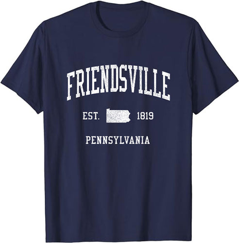 Friendsville Pennsylvania PA T-Shirt Vintage Athletic Sports Design Tee