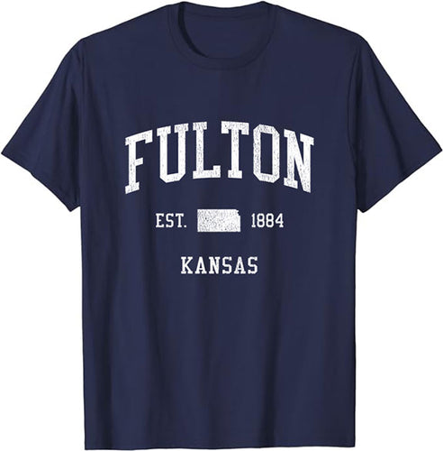 Fulton Kansas KS T-Shirt Vintage Athletic Sports Design Tee