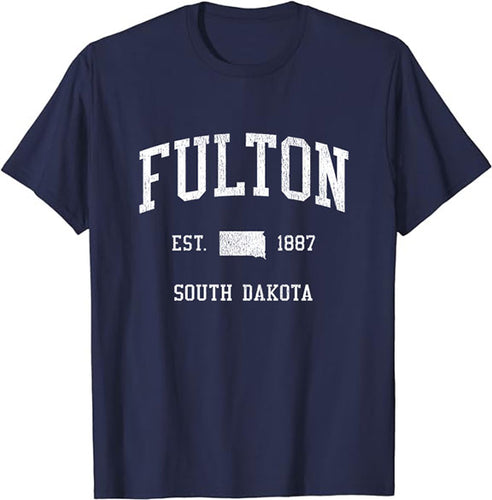 Fulton South Dakota SD T-Shirt Vintage Athletic Sports Design Tee