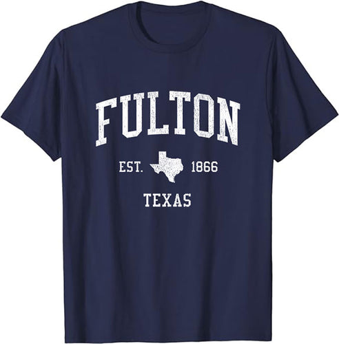 Fulton Texas TX T-Shirt Vintage Athletic Sports Design Tee