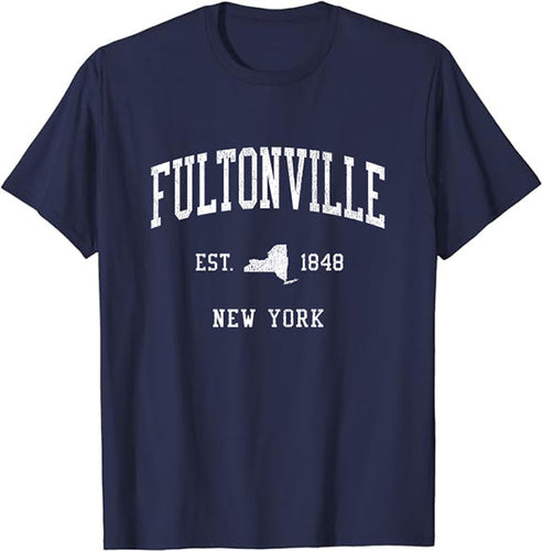 Fultonville New York NY T-Shirt Vintage Athletic Sports Design Tee