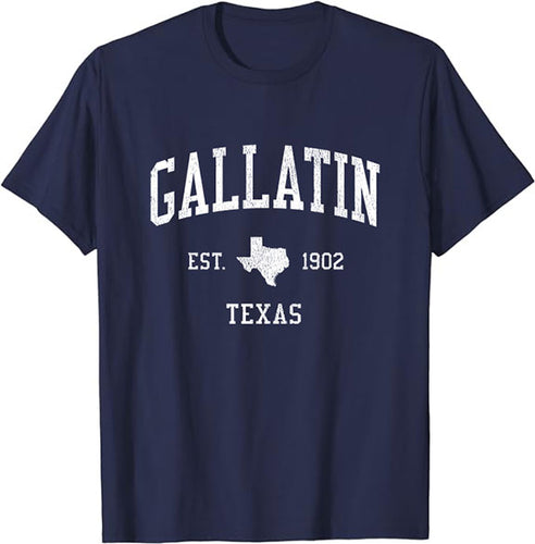 Gallatin Texas TX T-Shirt Vintage Athletic Sports Design Tee