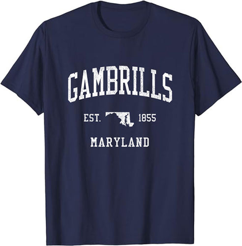 Gambrills Maryland MD T-Shirt Vintage Athletic Sports Design Tee