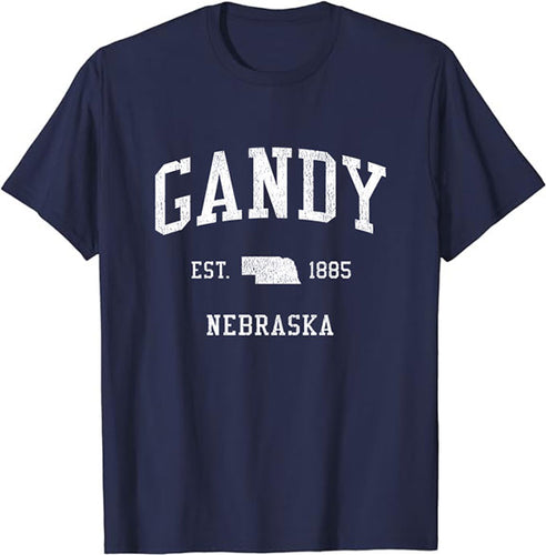 Gandy Nebraska NE T-Shirt Vintage Athletic Sports Design Tee