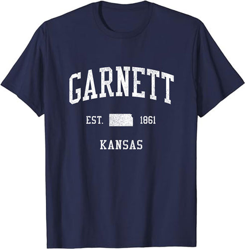 Garnett Kansas KS T-Shirt Vintage Athletic Sports Design Tee