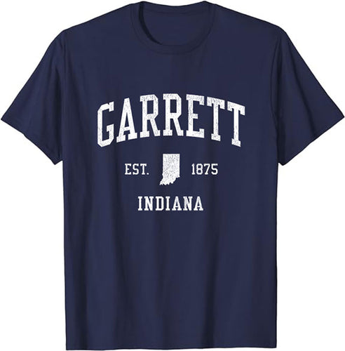 Garrett Indiana IN T-Shirt Vintage Athletic Sports Design Tee