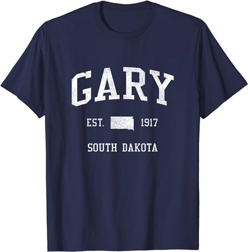Gary South Dakota SD T-Shirt Vintage Athletic Sports Design Tee