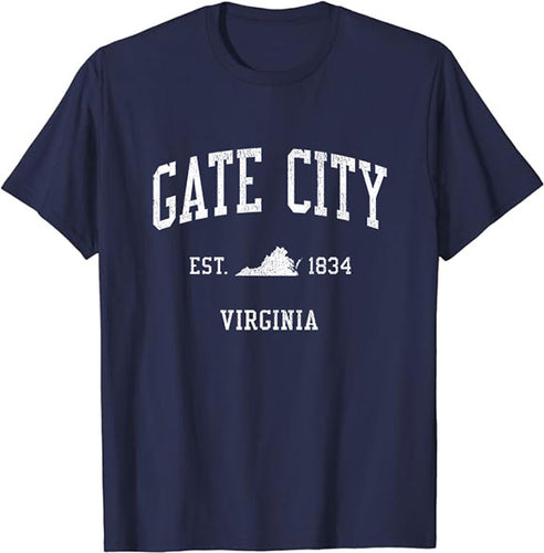 Gate City Virginia VA Vintage Athletic Sports Design T-Shirt JS01