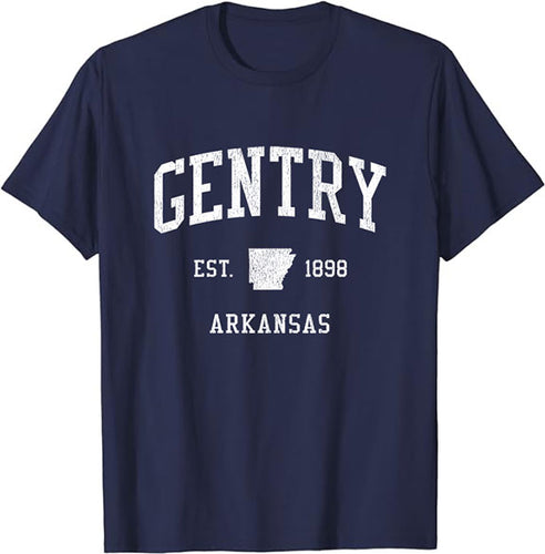 Gentry Arkansas AR T-Shirt Vintage Athletic Sports Design Tee