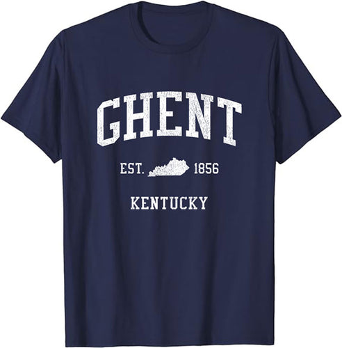 Ghent Kentucky KY T-Shirt Vintage Athletic Sports Design Tee