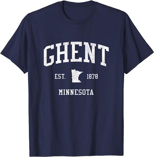 Ghent Minnesota MN T-Shirt Vintage Athletic Sports Design Tee