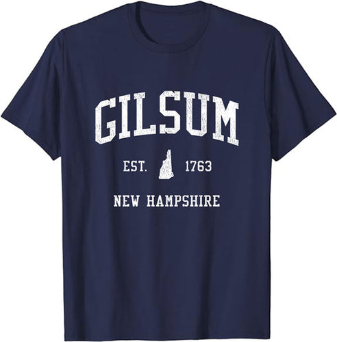 Gilsum New Hampshire NH T-Shirt Vintage Athletic Sports Design Tee