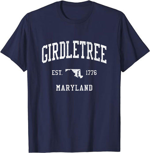 Girdletree Maryland MD T-Shirt Vintage Athletic Sports Design Tee