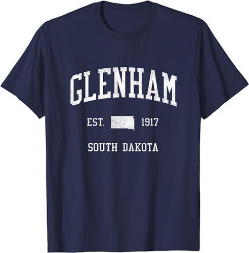 Glenham South Dakota SD T-Shirt Vintage Athletic Sports Design Tee