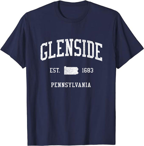 Glenside Pennsylvania PA T-Shirt Vintage Athletic Sports Design Tee